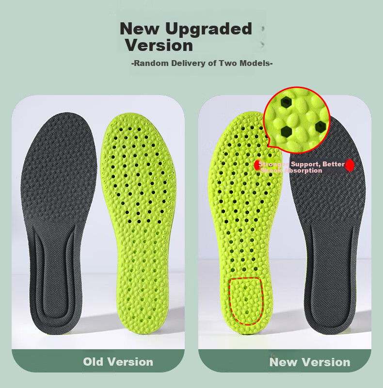 Bangnishi Jia 2 Pairs of Mugwort Anti-Odor Sports Insoles for Men, Soft And Elastic, Comfortable for Long-Standing, Thickened Shock-Absorbing, Breathable, Antibacterial And Deodorizing 13