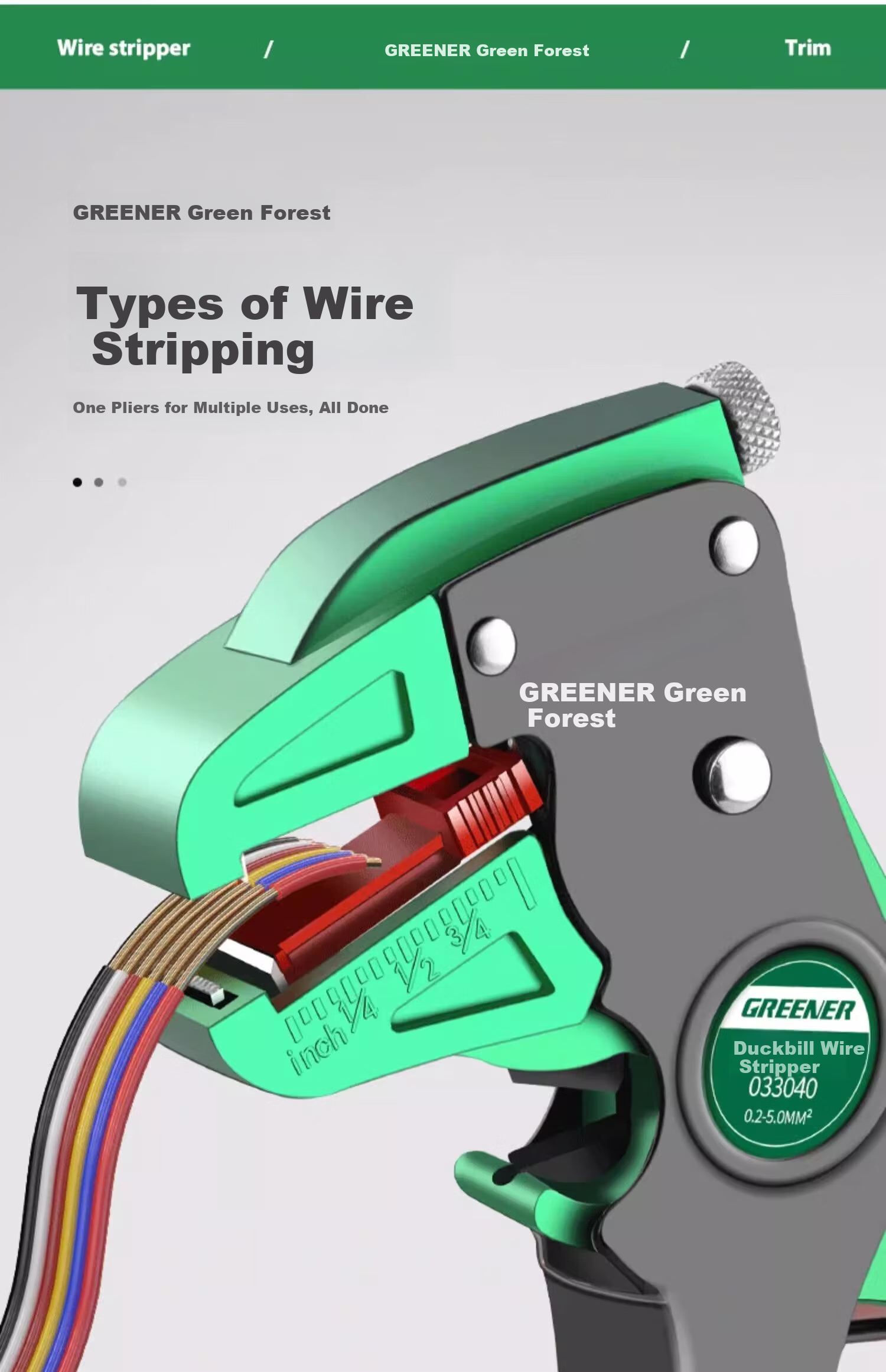 GREENER Wire Stripping Pliers, Professional Electrician Tool, Multi-Functional Duck-Billed Wire Stripper for Home Use, Eagle Beak Cable Puller, Electric Pe 3