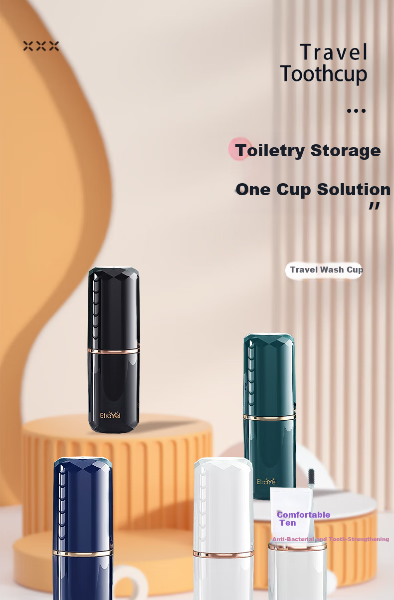 Etravel Travel Toiletry Set: Toothpaste, Toothbrush, Toiletry Cup, Toothbrush Cup, Portable Storage Box for Business Trips, Luxury 4-Piece Set 2