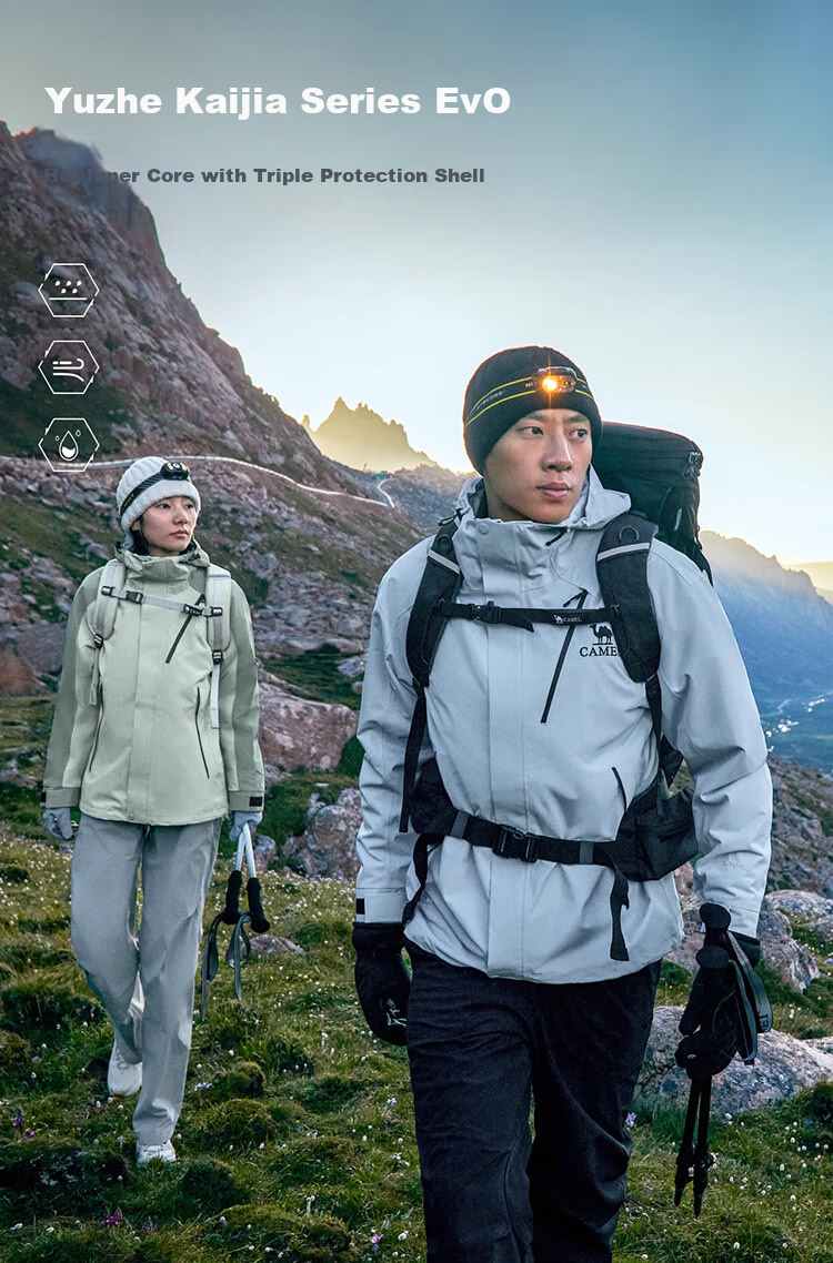 CAMEL [Wang Junkai's Style - Wangzhe Kaijia Evo] Outdoor Jacket, Three-In Rain-Proof Mountaineering Suit, 0780 3