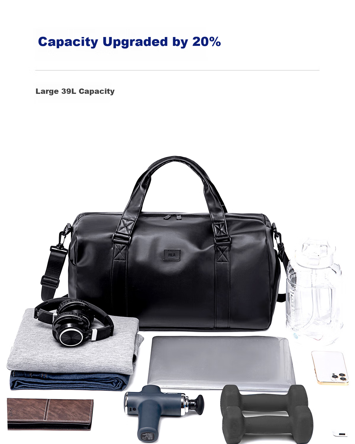 HLA Travel Bag, Handheld Luggage Bag for Men And Women, Sports And Fitness Bag, Short-Distance Business Trip Suitcase, Large Capacity Travel Bag 2
