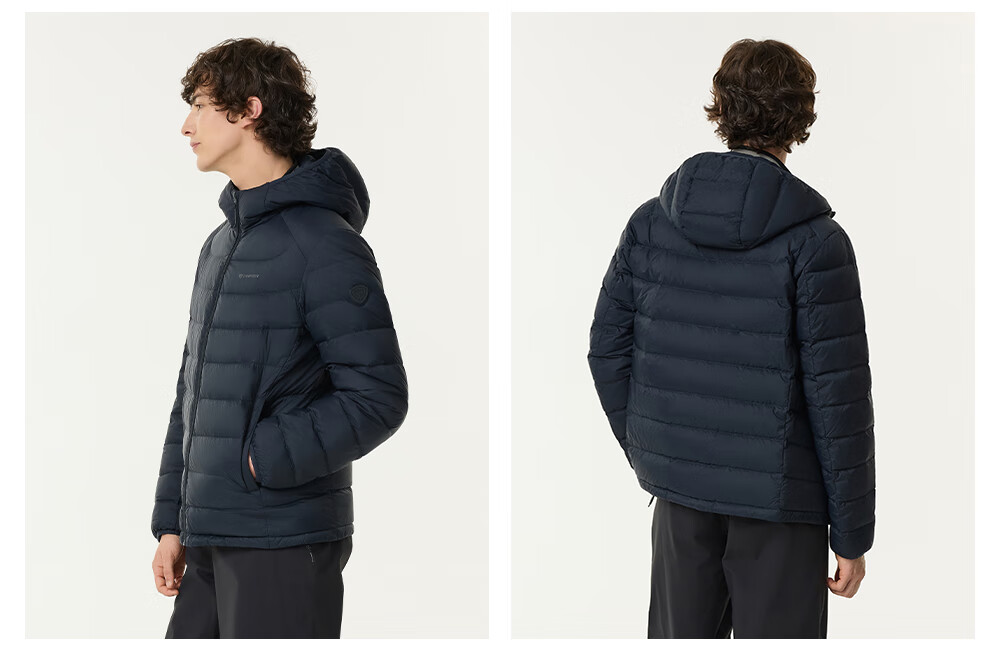 Tanboer Men's Short down Jacket with Hood, Versatile Warm Coat for Autumn And Winter, Inner Liner TA5330259D, Meteor Gray, Size 175 6
