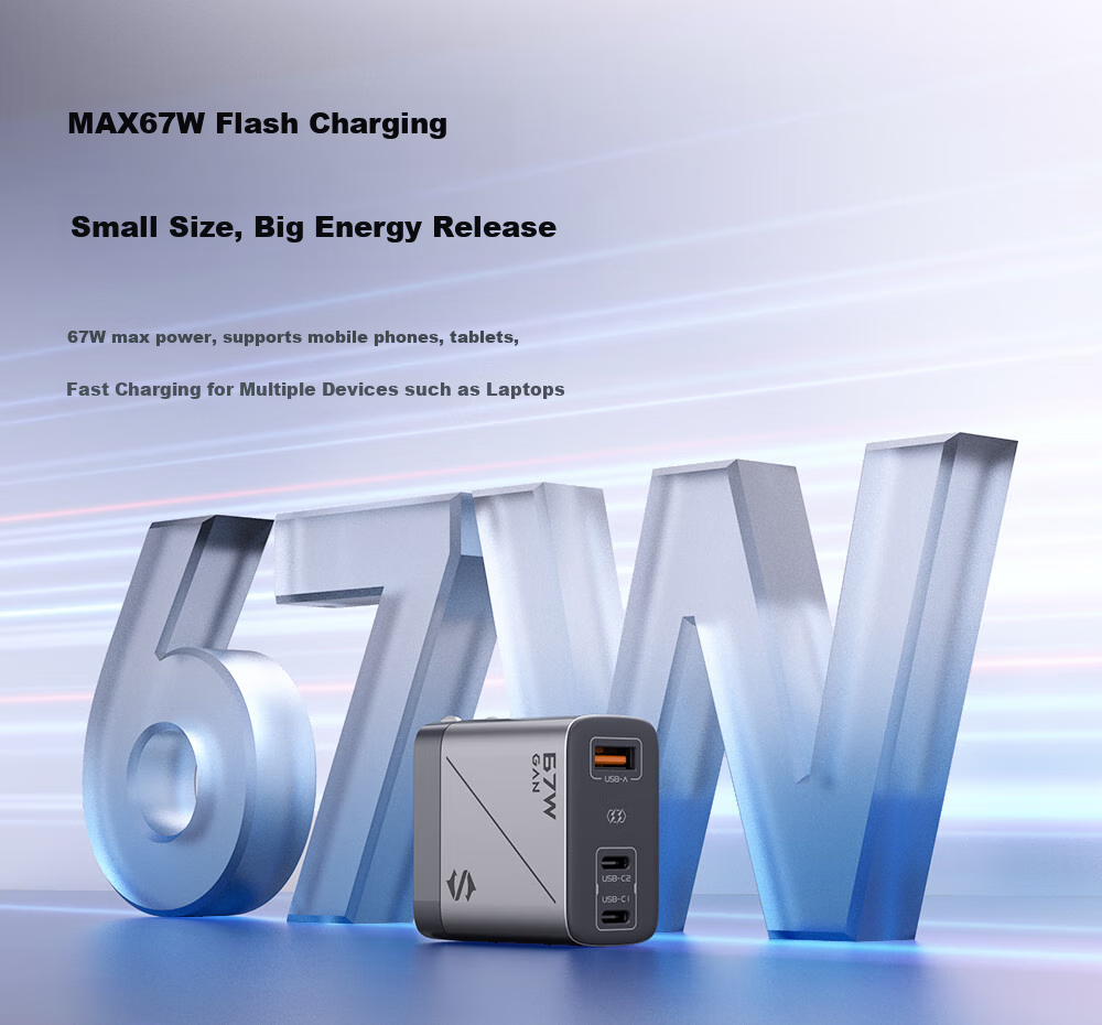 Heisha 45W GaN Charger, Multi-Port High-Power Type-C Fast Charger, Compatible with 30W, Suitable for PD20W, Apple 17, Xiaomi, Huawei Mate70 Pro, Laptops 5