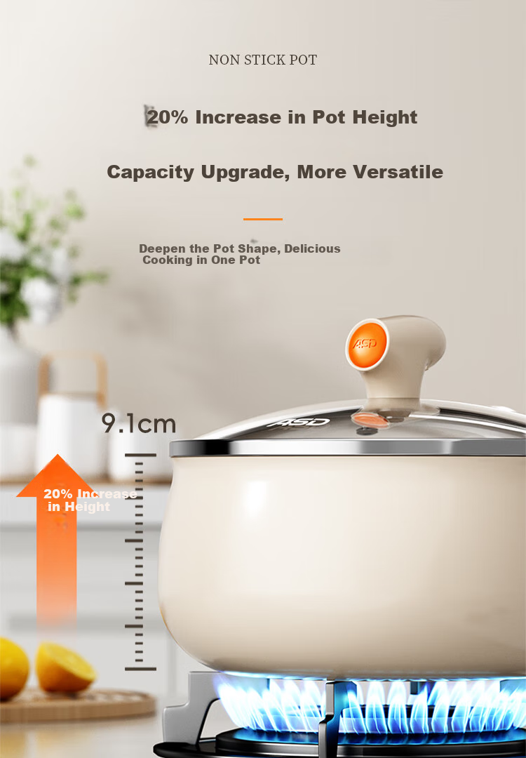 ASD Non-Stick Ceramic Milk Pot, 18cm Noodle Pot, Baby Food Pot, Compatible with Induction Cooker, NL18T10WG 8