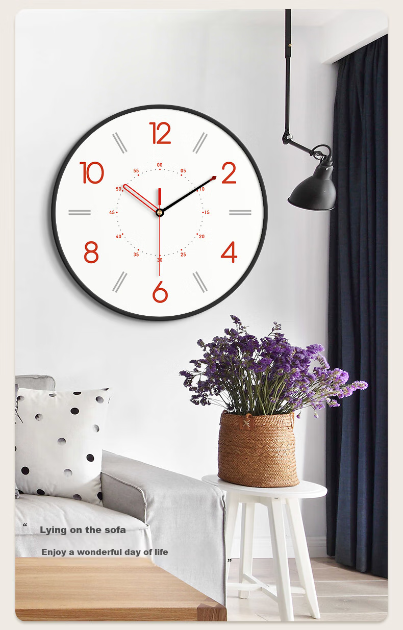 Momen Wall Clock, 30cm Simple Design, Fashionable Home Clock for Bedroom And Living Room, Quartz Wall Clock 9