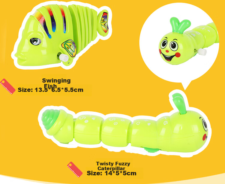 TaTanice Wind-Up Toy Set of 12 Including Bouncy Chicken And Octopus, Pull-Back Nostalgic Toys for Boys And Girls, Birthday Gift 11