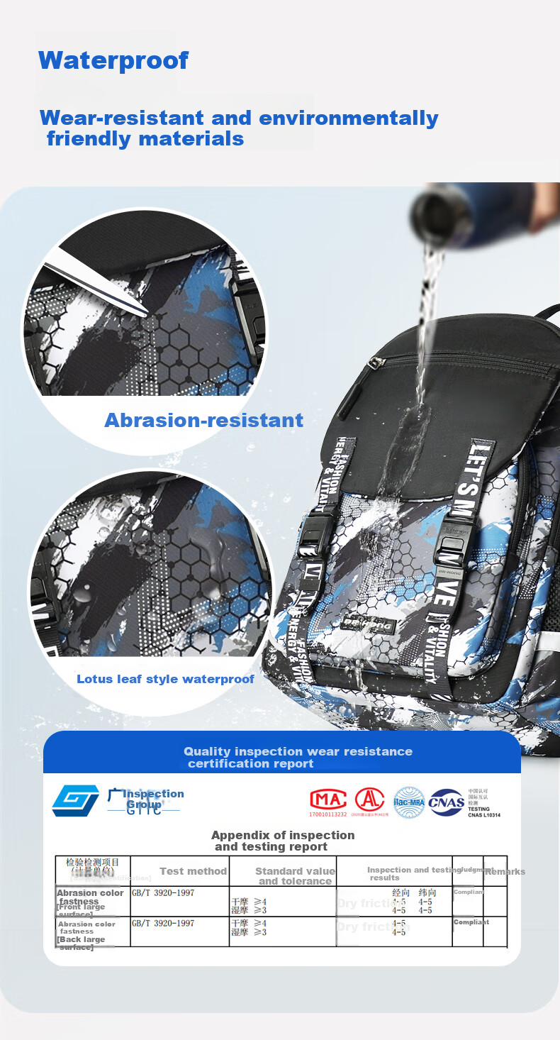 DR·KONG Spine Protection Backpack for Boys in Grades 3-6, Elementary School Student Backpack, Lightweight, Large Capacity, Safe Reflective Double Shoulder Bag 3
