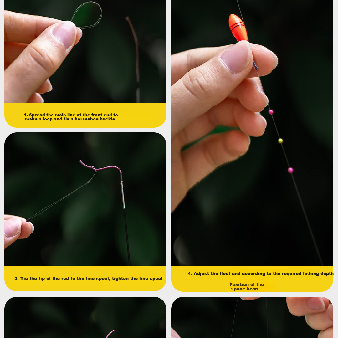 Xiangmao Fishing Line Set for Small Bait, Baition Carp Fishing Hook Line, Small Bait Float Set, Finished Product Stream Fishing Line Set 14
