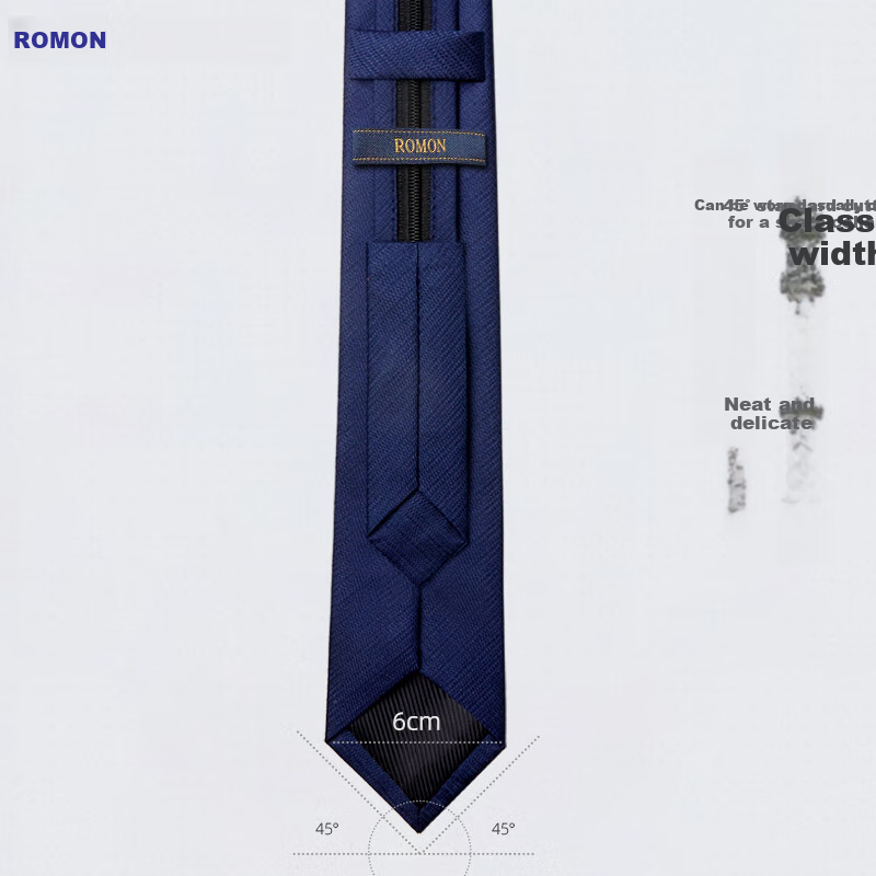 Luomeng Men's Lazy Zipper Tie, No-Tie Work Formal Wear, Business Suit, 6cm, Gift for Boyfriend, Trendy Gift Box Set