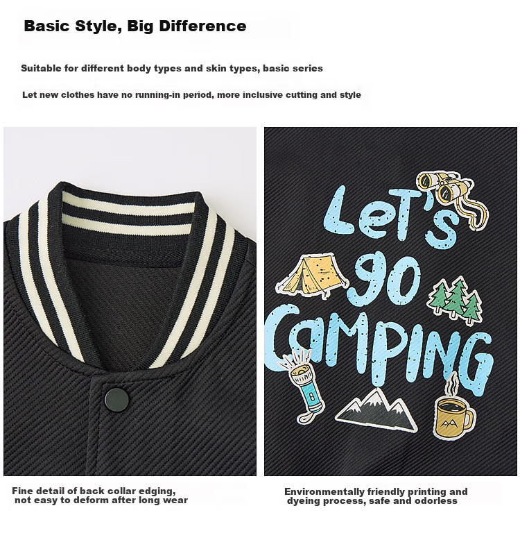 Duoduojia Boys' Knitted Jacket, Spring And Autumn 2026, for Older Children, Comfortable And Stylish Outerwear, Casual Cool Baseball Jacket for Kids 4