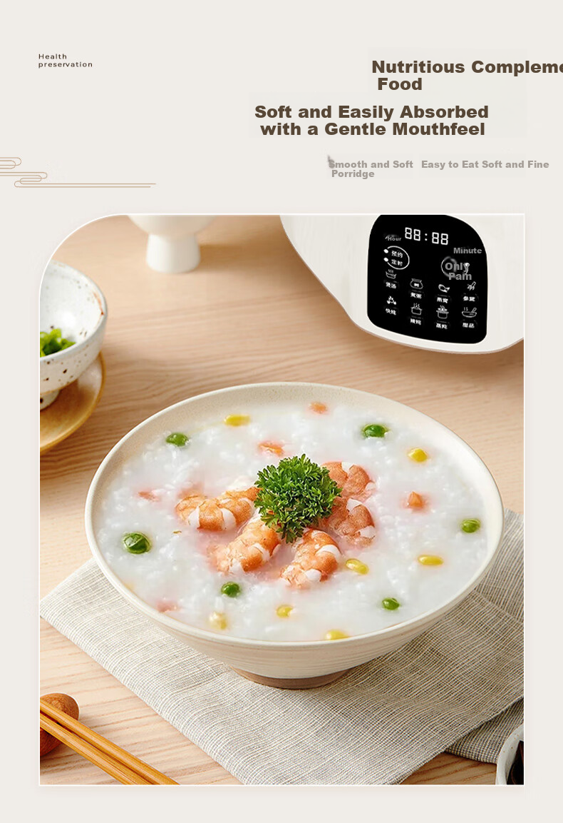 TONZE Stainless Steel Waterless Electric Stew Pot, Fully Automatic Soup Cooker, 3-6 Person Ceramic Bird's Nest Stew Pot, 3.5L GSD-353GE2 12