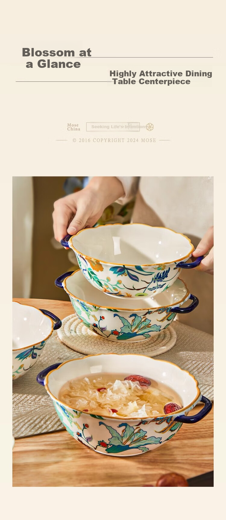 Mose Fresh Tableware Ceramic Bowl And Plate Set, Home Use Bowls And Plates with Chopsticks, Aesthetically Pleasing Housewarming Gift Set, 36 Pieces 6