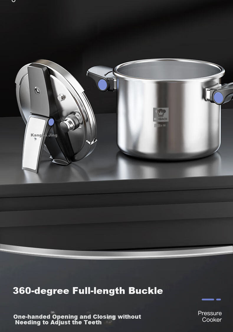 KOBACH German-Style Pressure Cooker, 304 Stainless Steel, Multi-Layer Explosion-Proof, One-Handed Opening And Closing, Foldable, Can Stand Or Be Placed in Dishwasher 4