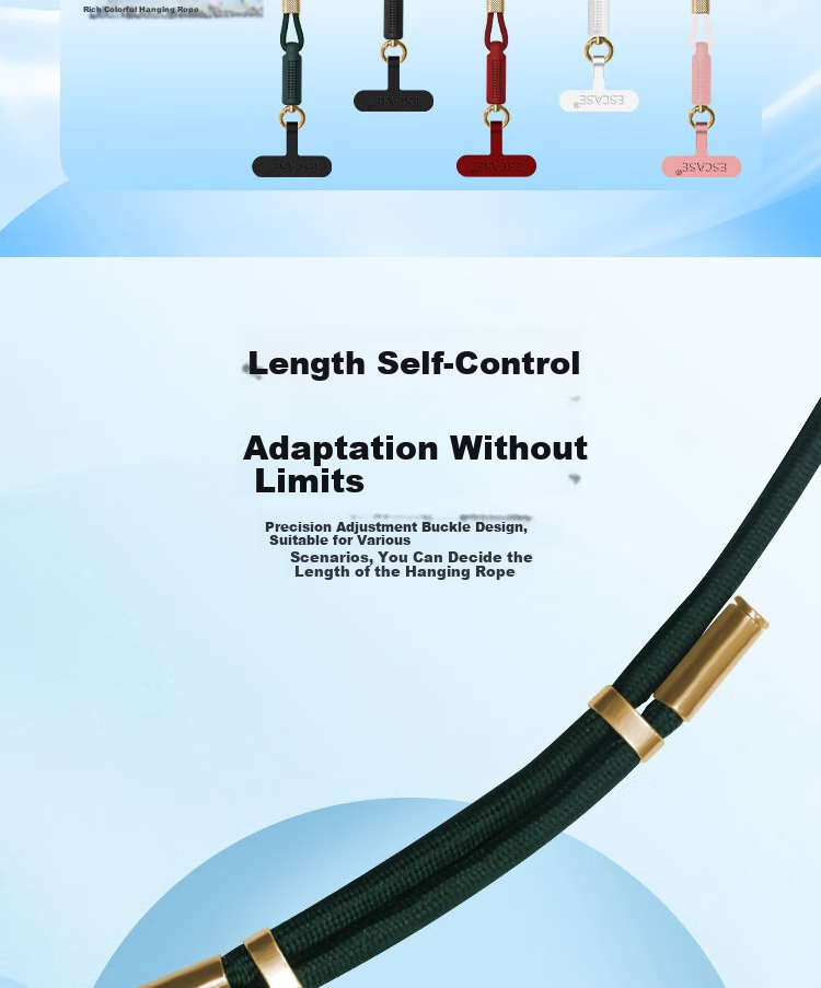 ESCASE [Self-Contained Perfume] Phone Lanyard Neck Strap Crossbody Wrist Strap Adjustable Retractable Anti-Loss Premium Phone Case Suitable for Huawei Mate80 Pro Long Black 4