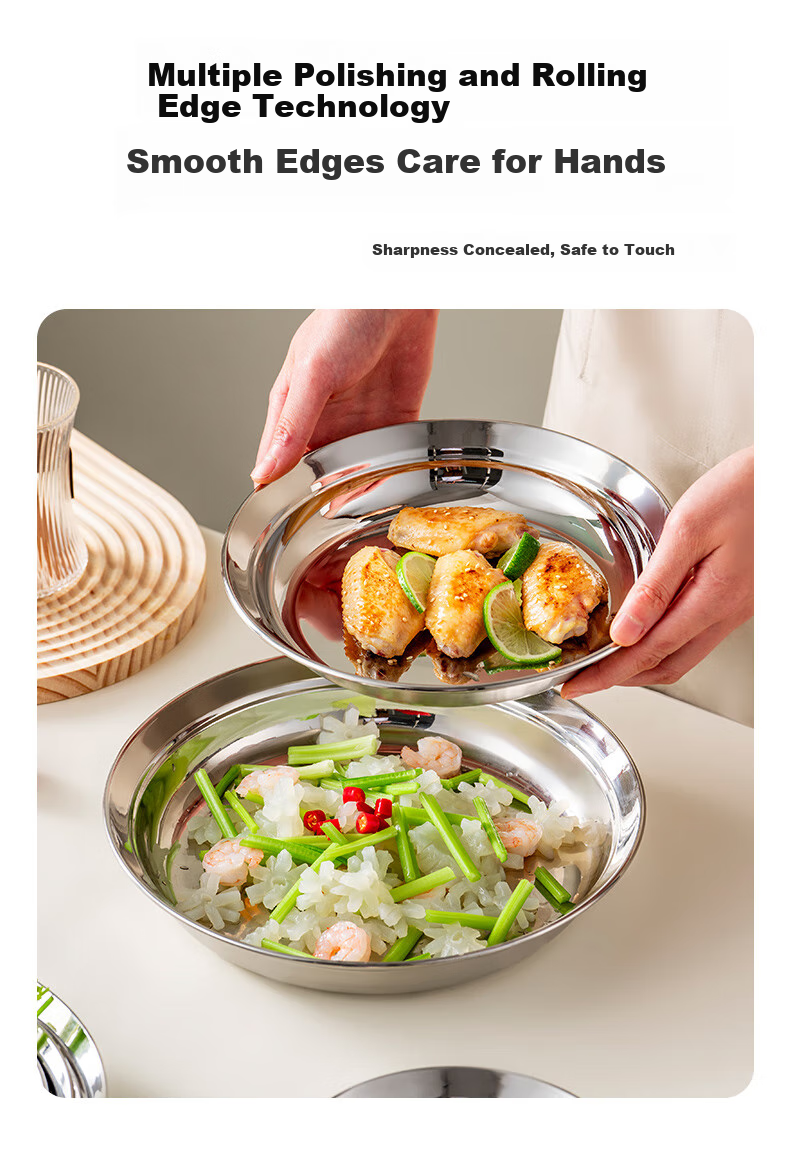 Onlycook 316 Stainless Steel Dinner Plate, Round Serving Dish for Home Use, Children's Baby Food Tableware, 16cm Bear Desig 7