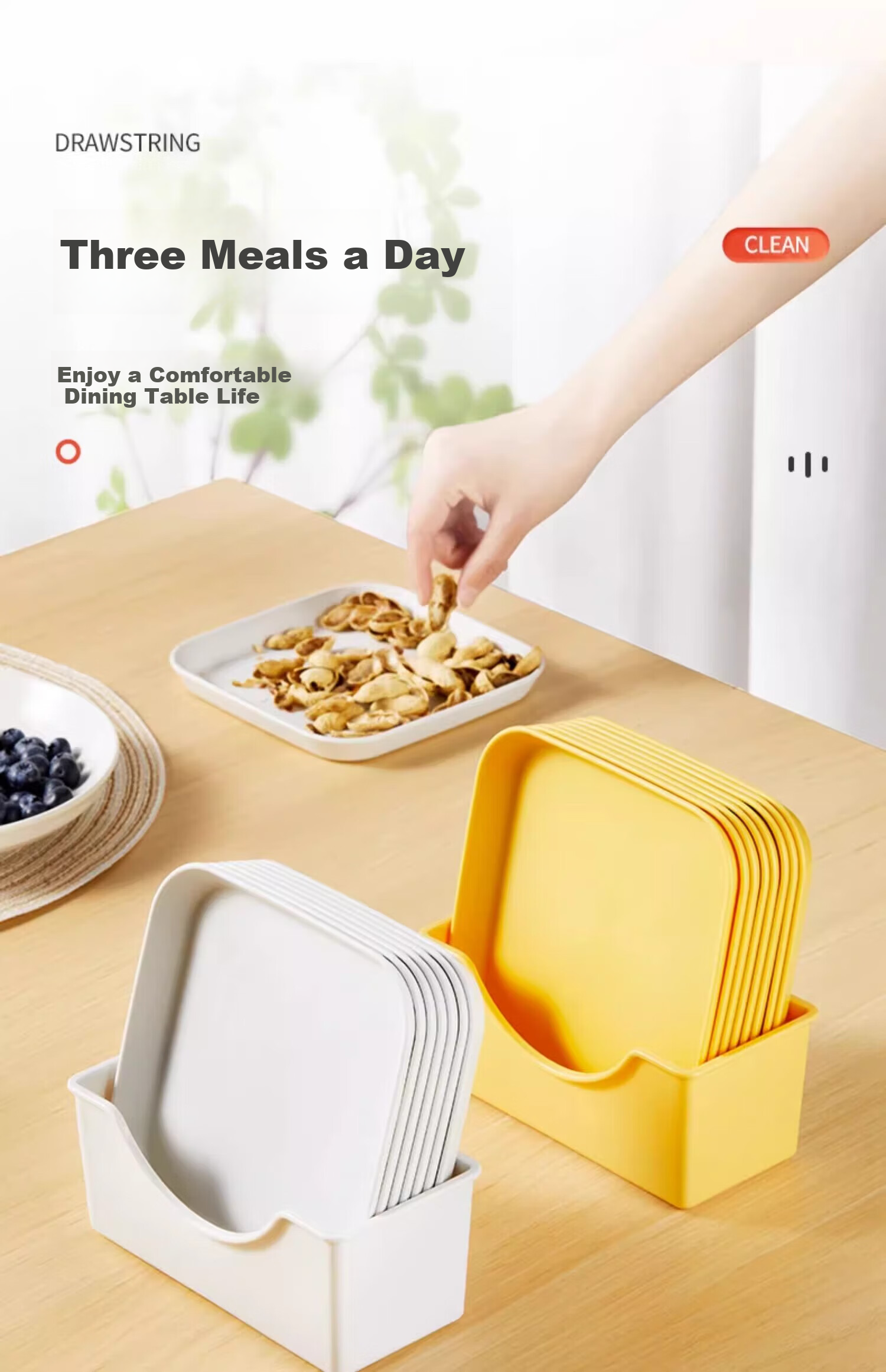 Jiadu Bone Disposal Plate, Household Dish for Spitting Out Bones, Food-Grade Tabletop Plate for Fruits And Side Dishes, Garbage Waste Tray 1