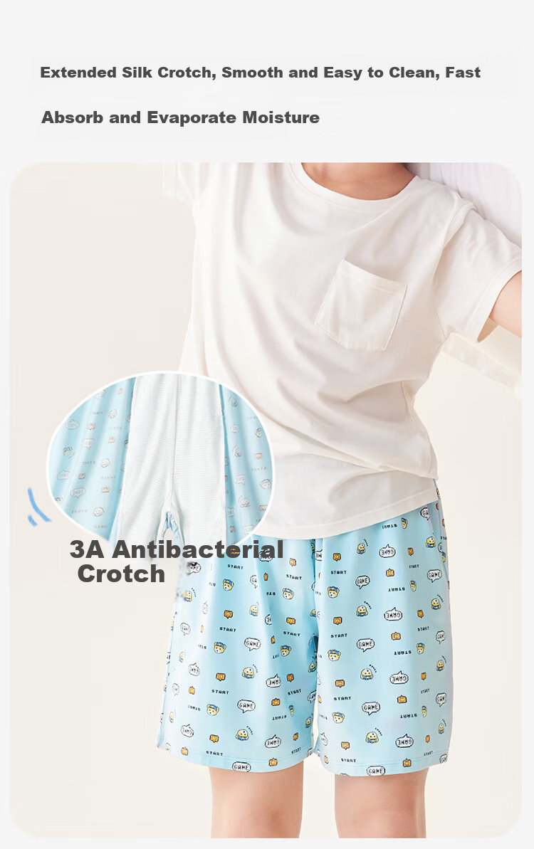 Jiusuiban Children's Sleep Shorts, Boys' Spring And Summer Cartoon Thin Arlo Pants, Big Kids Extended Style Boxer Briefs Shorts, 2-Pack 7