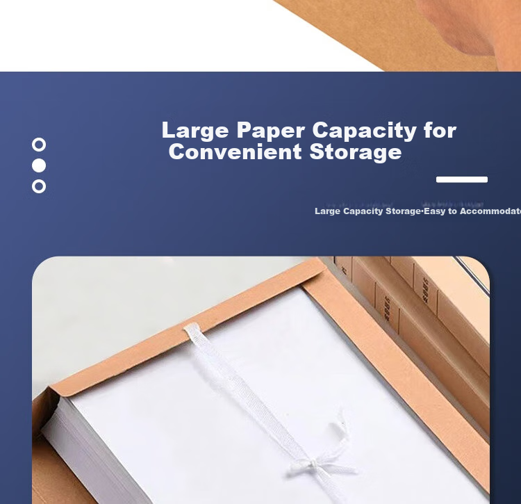 TRNFA Kraft Paper A4 Domestic File Box, High-Quality 520g Thickened Paper Document Storage Box, 60mm Economical, Pack of 10 7