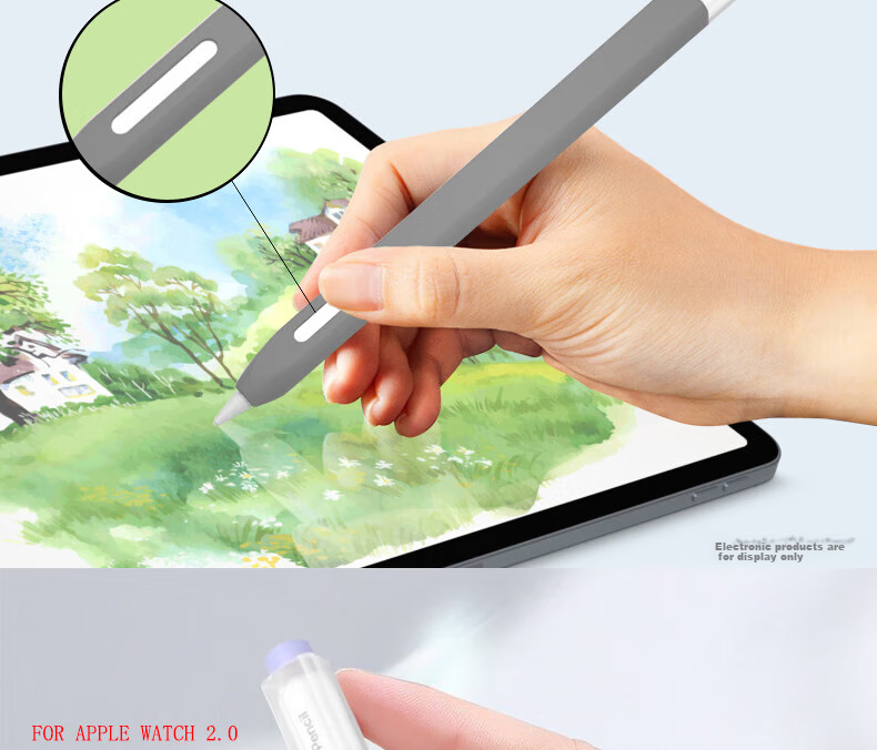 Aolang Compatible Apple Pencil Case for Apple IPad 2nd Generation Capacitive Stylus Case with Magnetic Charging, Silicone Tip Protection, Ultra-Thin Shockproof Soft Shell Upgraded Version - Starry Gray 11