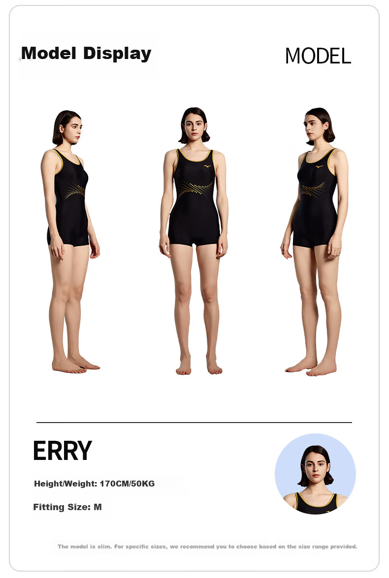 MIZUNO Women's Professional Training Swimsuit, Sports Tank Top, Hot Spring Swimwear, Quick-Drying, Slimming, Body-Covering Equipment, AC329 Gold M 2