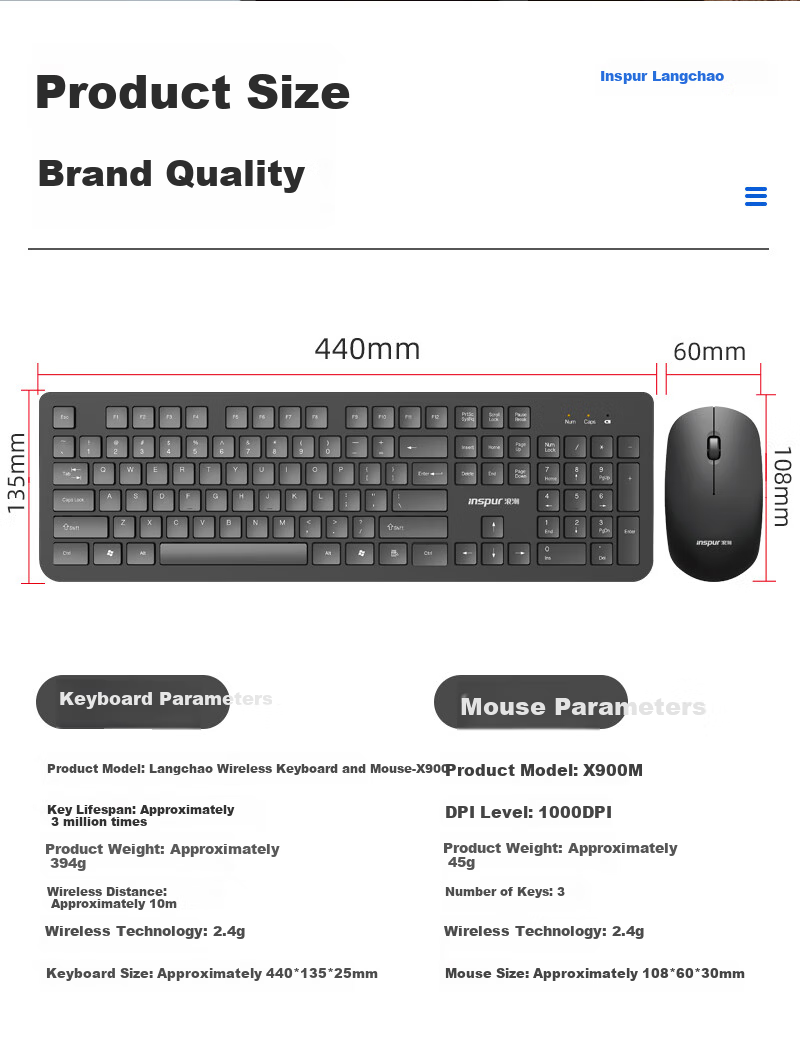 Inspur Mechanical Keyboard [Metal Panel] RGB Backlit 104-Key Red Switch Office Gaming Desktop Laptop Universal 11