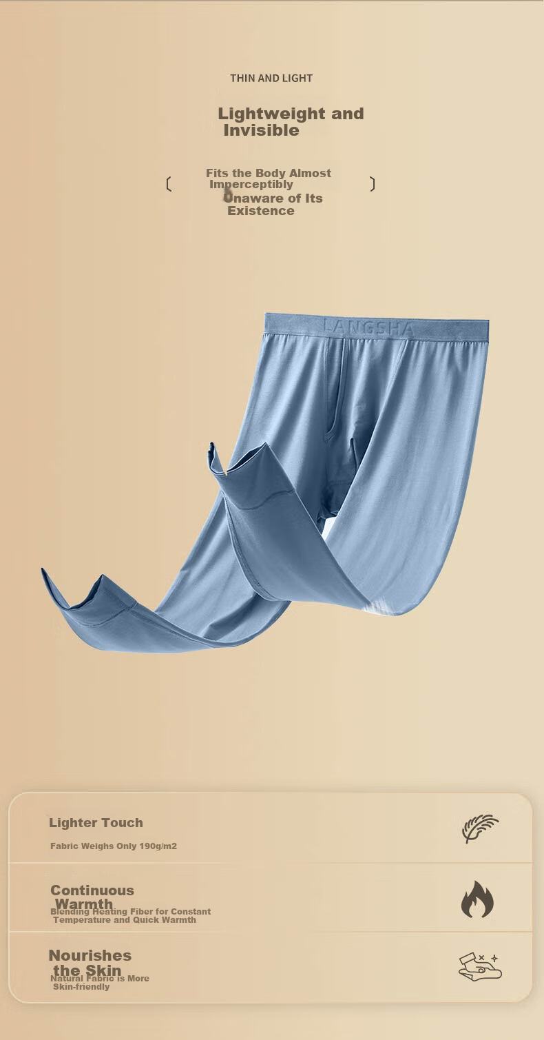 LangSha Men's Thin Modal 7A Antibacterial Thermal Underwear, Loose-Fitting Large Size High-Elastic Base Layer Long Johns 13