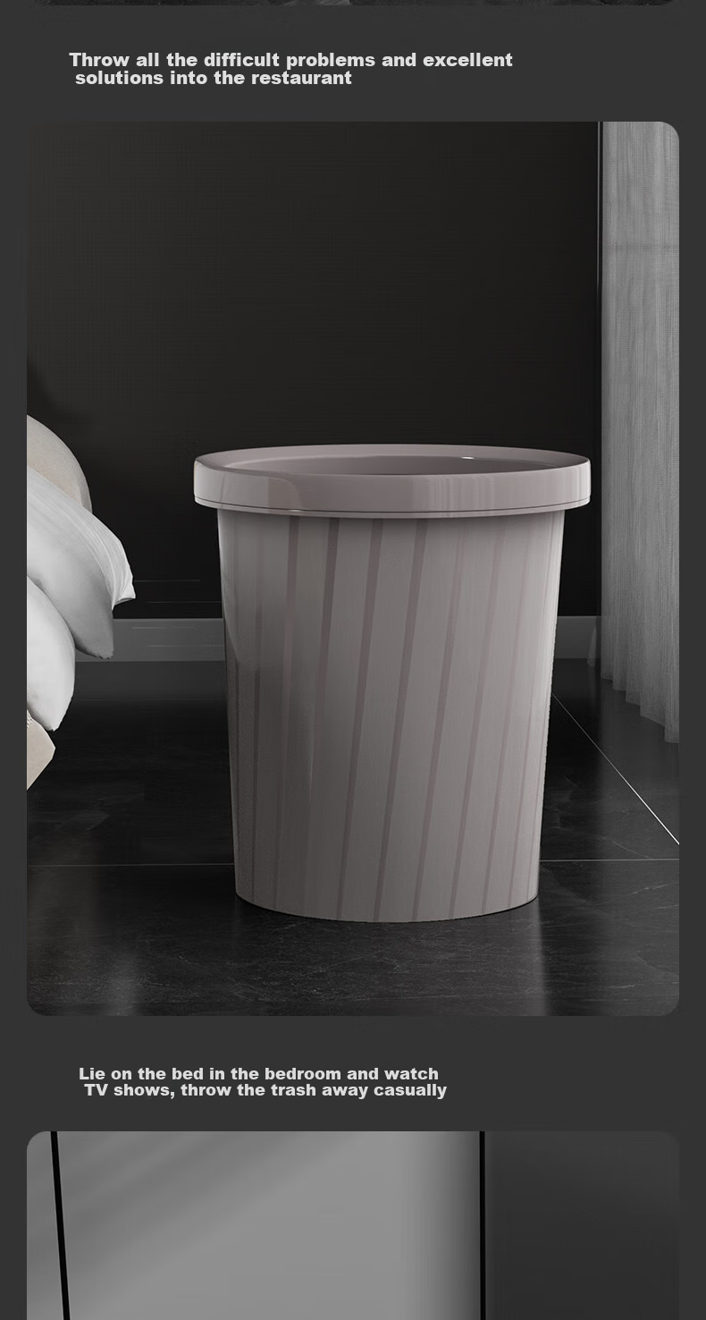 Baijiahaoshi Household Trash Can with Push-Down Lid And Foot Pedal, 20L Cream White, for Kitchen, Bathroom, Living Room And Bedroom, with Lid And Wastebasket 6