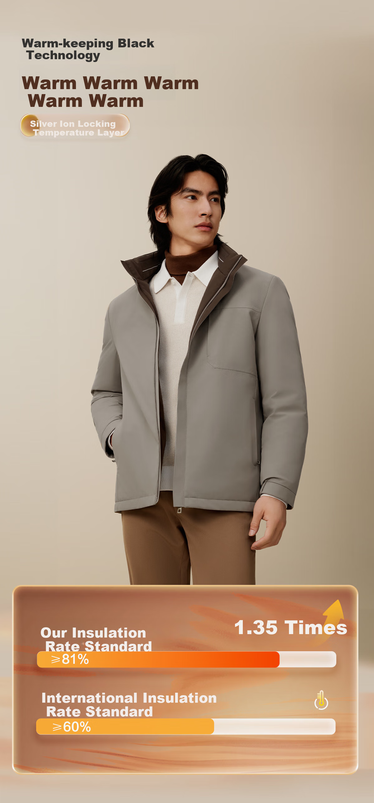 Hodo [Turn-Down Collar] Stand-Collar Executive Jacket for Men, Urban Light Outdoor Windproof Wear-Resistant High-Elasticity Coat 7