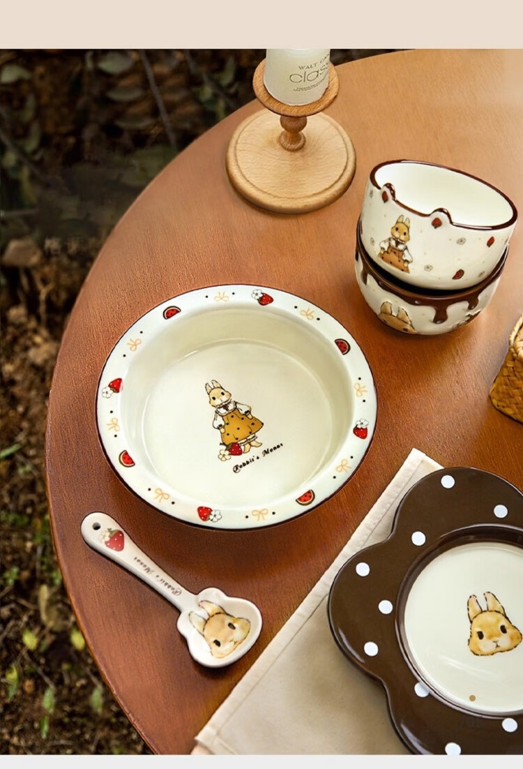 Mose Bowl And Plate Tableware Set for Home, Aesthetically Pleasing, for Two People, Goddess Festival, Wedding, Birthday, Housewarming Gift, 11-Piece Set 15