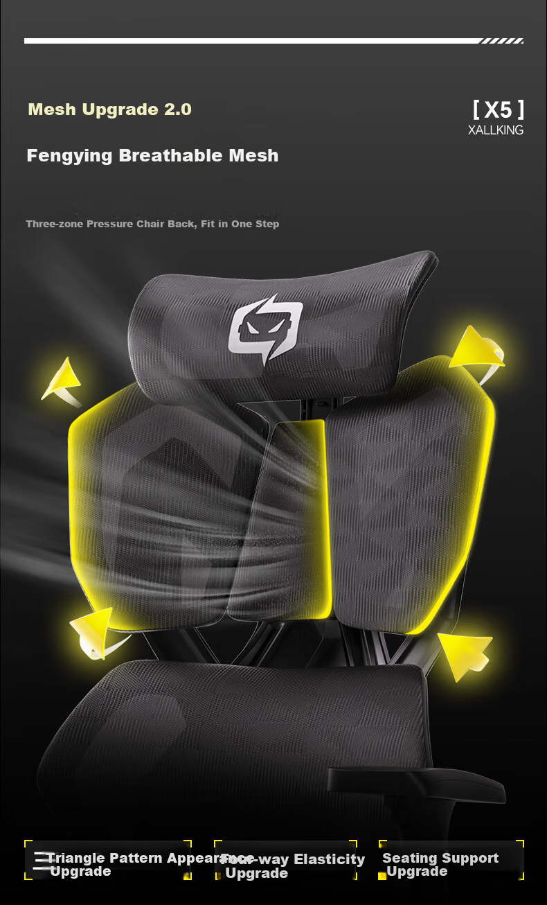Xiaoqi X5 Gaming Chair, Ergonomic Chair, Gaming Computer Chair, Office Student Home Use, Dual C Lumbar Pillow, Reclining, Long Sitting without Fatigue 10