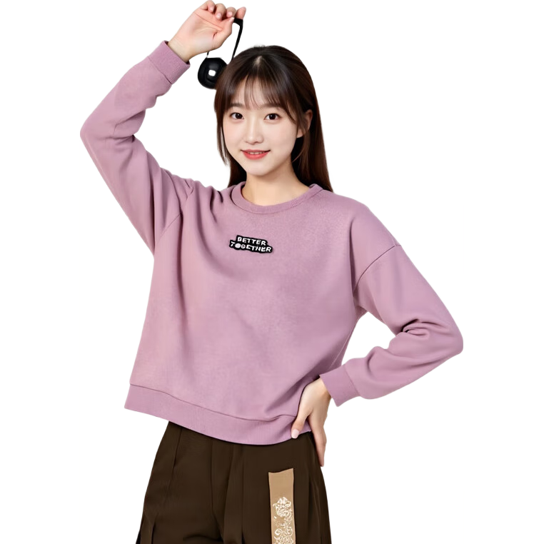 Adidas Women's Crewneck Pullover Hoodie Purple Casual Sportswear HD7284 Pink M