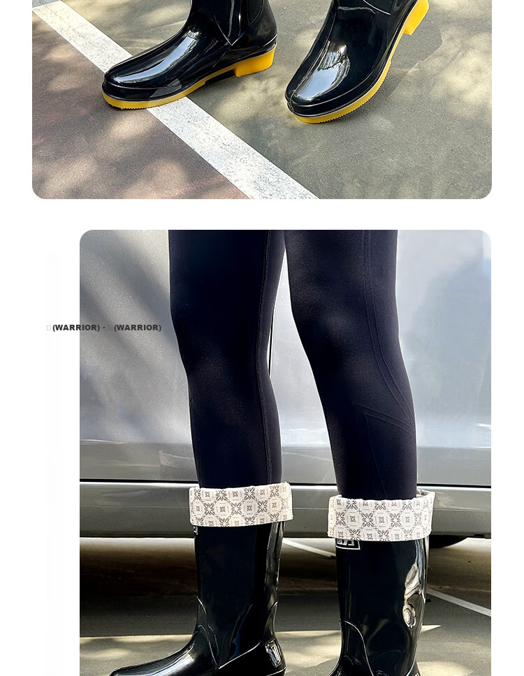 Huili Rain Boots for Women, Fashionable Outdoor Waterproof Rain Shoes, Durable Rubber Boots, Model 6813, Dark Green Mid-Calf, Size 36 12