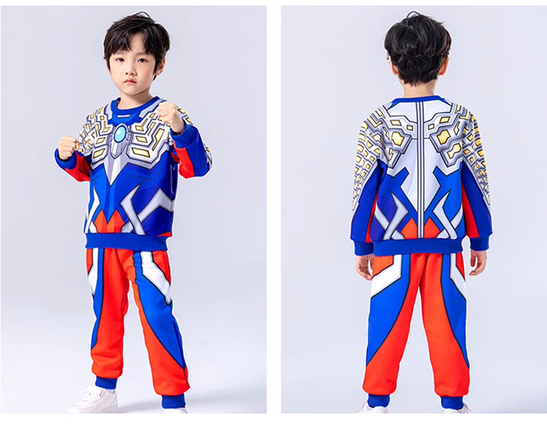 ULTRAMAN Tiga Ultraman Boys' Fleece Crewneck Sweatshirt Set 130cm [Includes Glowing Chest Light] 10