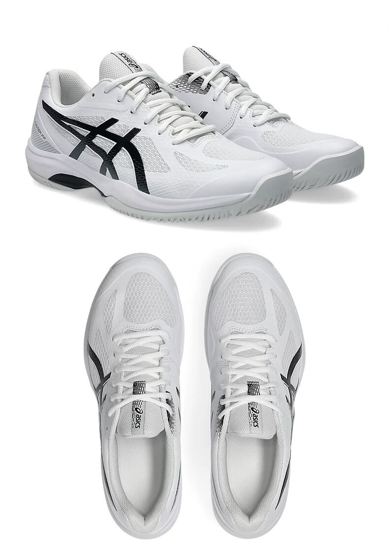 ASICS Men's Court Hunter FF 1071A111-102 White Blue Cushioning Breathable Badminton Shoes Size 42 5