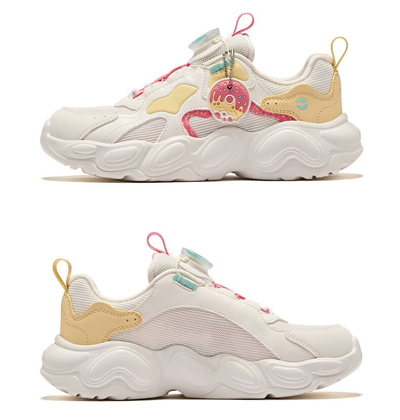 ERKE Kids Casual Shoes Boys and Girls Mesh Sports Shoes with Knob Closure Sea Shell Pink/Microcrystalline White Size 33 36