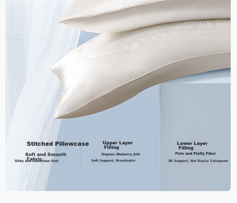 Shuixingjiafang Silk Pillow Core, Upgraded Class A Antibacterial Fabric Cervical Spine Protection Pillow Core, Home Use Single Pillow 74*48cm 12
