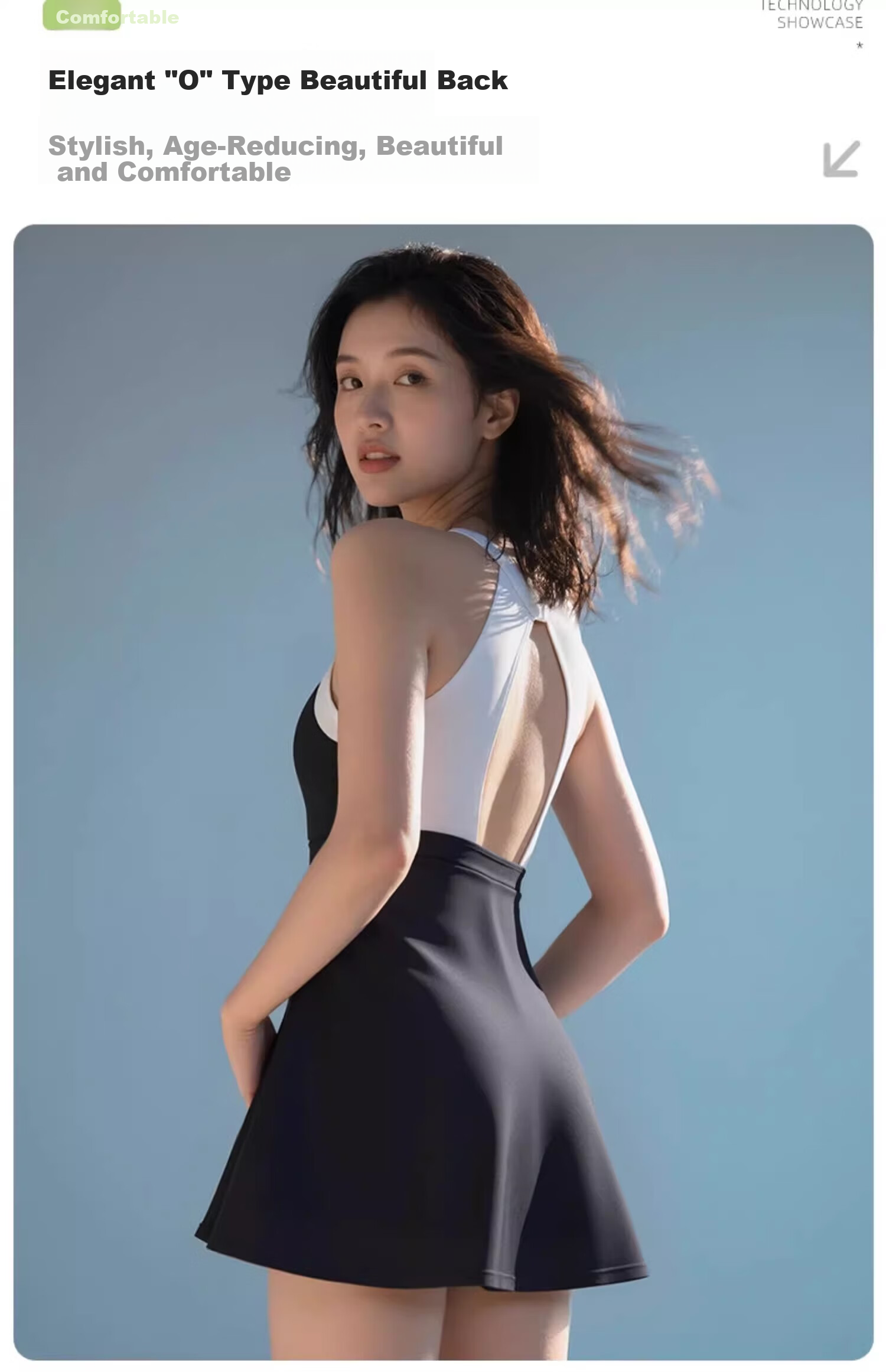 ANTA Slim Waist One-Piece Swimsuit for Women, Conservative Dress Style, Slimming, Chlorine-Resistant, Quick-Drying, Hot Spring Swimwear, Little A Dress, 3XL 11