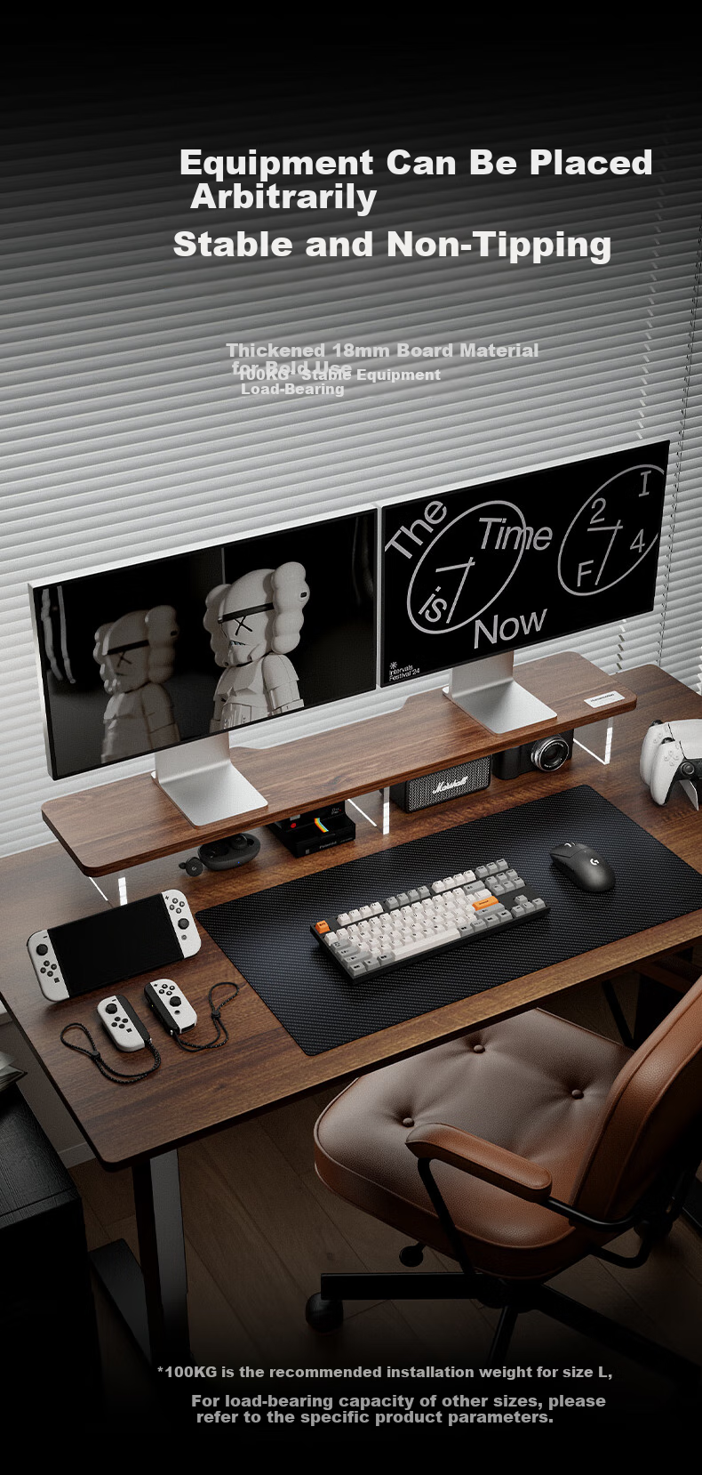 Songneng Monitor Riser Stand, Display Stand, Monitor Support, Desktop Computer Stand, Laptop Stand with Base Storage Rack, D20 4