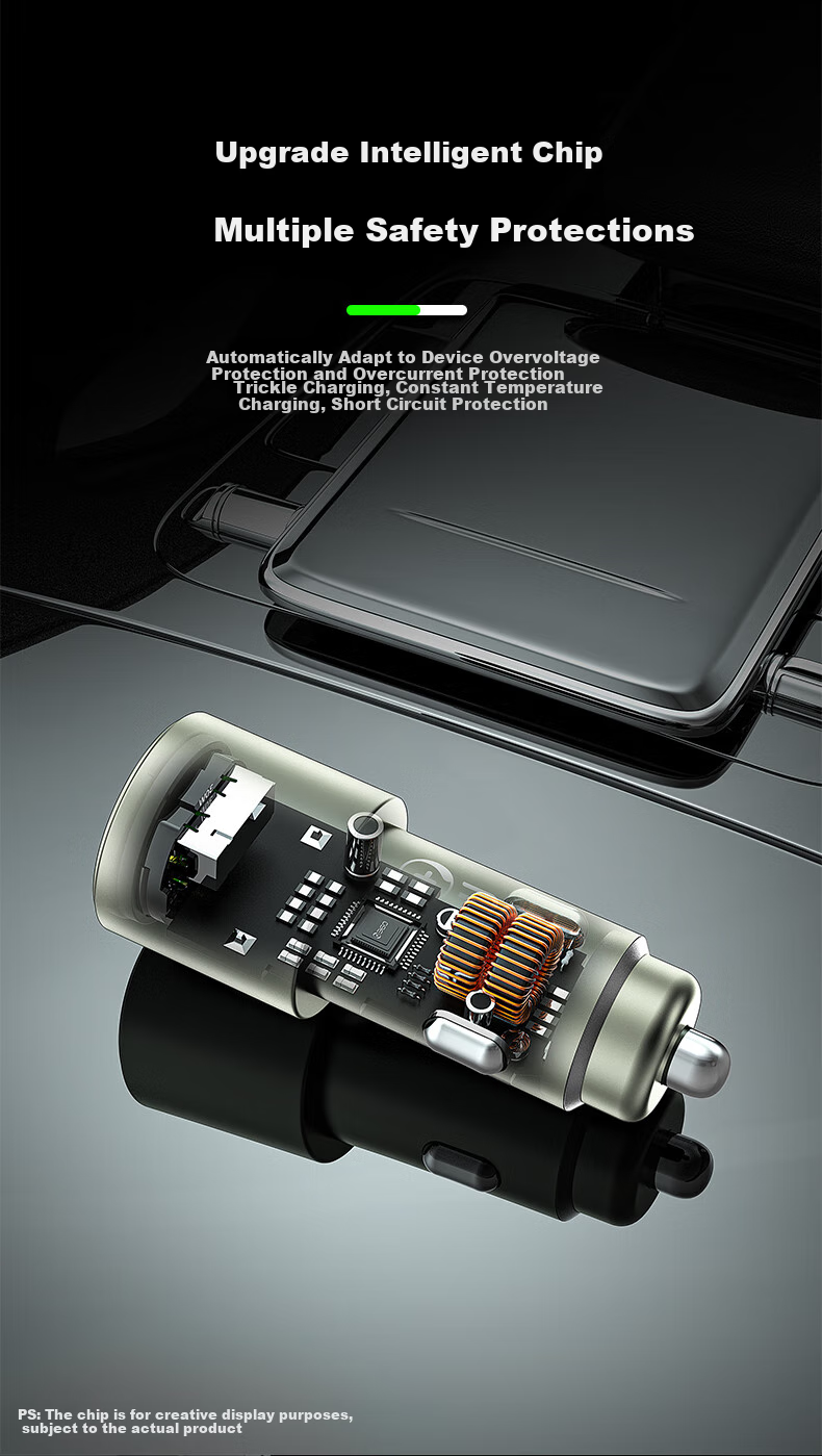 360 Car Charger 1A1C PD36W+66W Dual Super Fast Charging P661, Cigarette Lighter Adapter with Two Ports Converter, Compatible with Apple 17, Xiaomi, Huawei 1