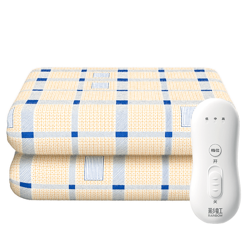 Rainbow High-Temperature Power-Off Double Electric Blanket with 4-Level Temperature Control, 1.8*1.5m