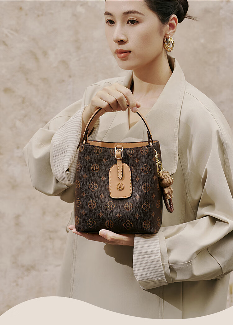 Aokang Women's Large Capacity Vintage Handheld Bucket Bag Luxury Crossbody Shoulder Bag Birthday New Year Gift for Girlfriend Wife 1