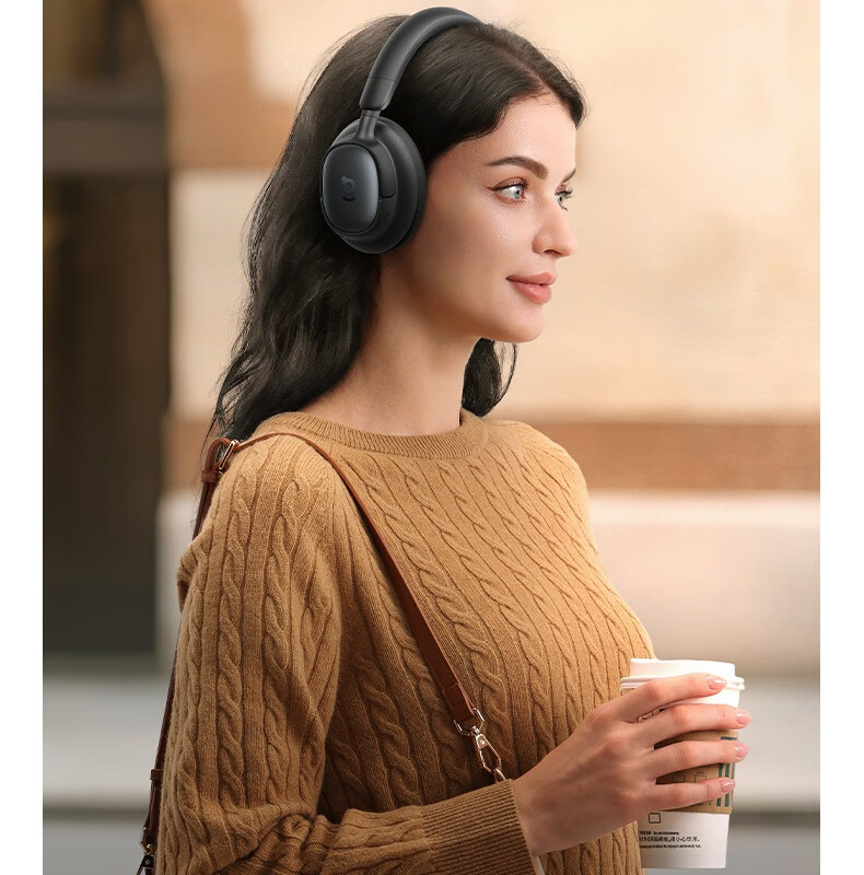 BASEUS MH1 Over-Ear Noise Cancelling Bluetooth Headphones Active Noise Cancellation Dual Gold Standard HiFi Certified 80H Battery Life Compatible with Apple Huawei Xiaomi Oppo Phones Gift 4