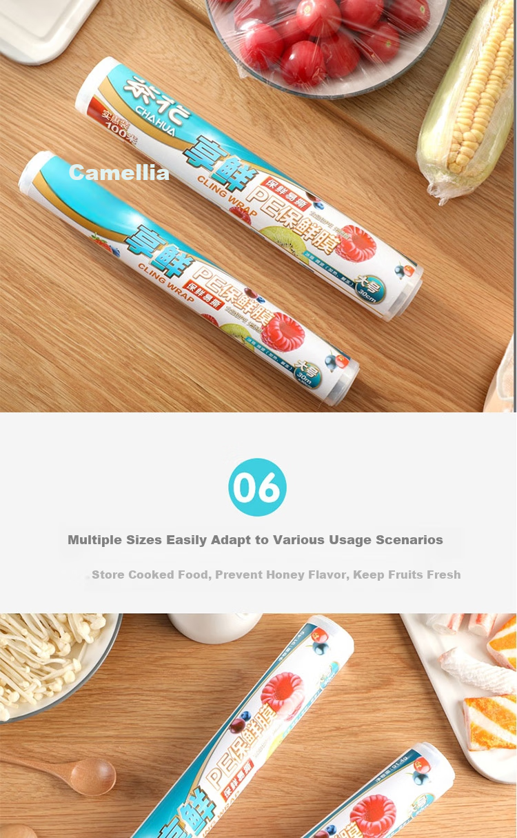 CHAHUA Disposable Cling Film, Microwave-Safe High-Temperature Resistant Refrigerator Large-Size Food-Grade Wrap, 30cm*100m 6