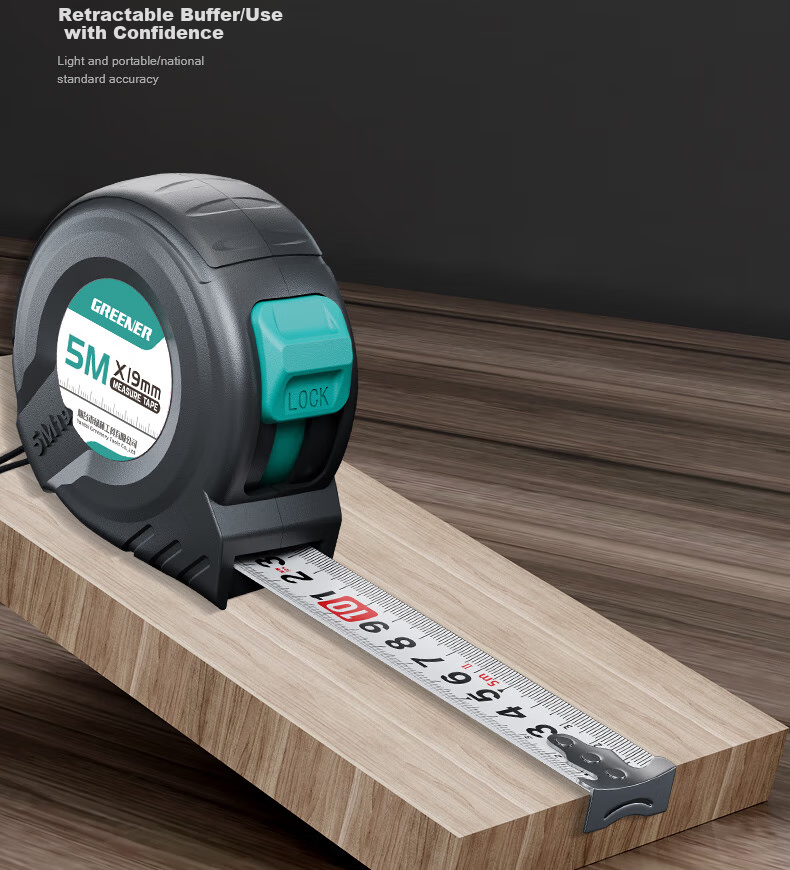 GREENER Steel Tape Measure, Thickened Household Measuring Tape, Meter Ruler, Box Ruler, High-Precision Ruler, National Standard II Grade Precision, 3 Meters * 16mm 15