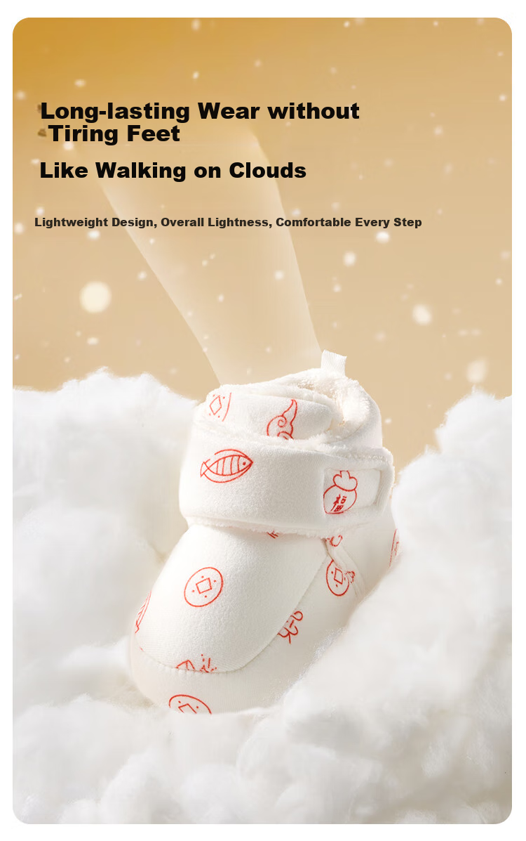 AIBEDILA Infant Walking Shoes Autumn And Winter Style for 0-12 Months Pre-Walking Babies, Soft-Soled Cotton Shoes for Young Infants, Warm in Winter 5