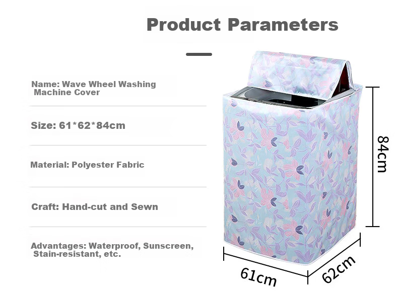 Keruier Washing Machine Cover, Waterproof And Dustproof, Balcony Sun Protection Cover, for 8kg Haier, Little Swan, TCL, Panasonic, Xiaomi, Top-Opening Fully Automatic Washing Machines, Universal Cover Cloth Pad 3