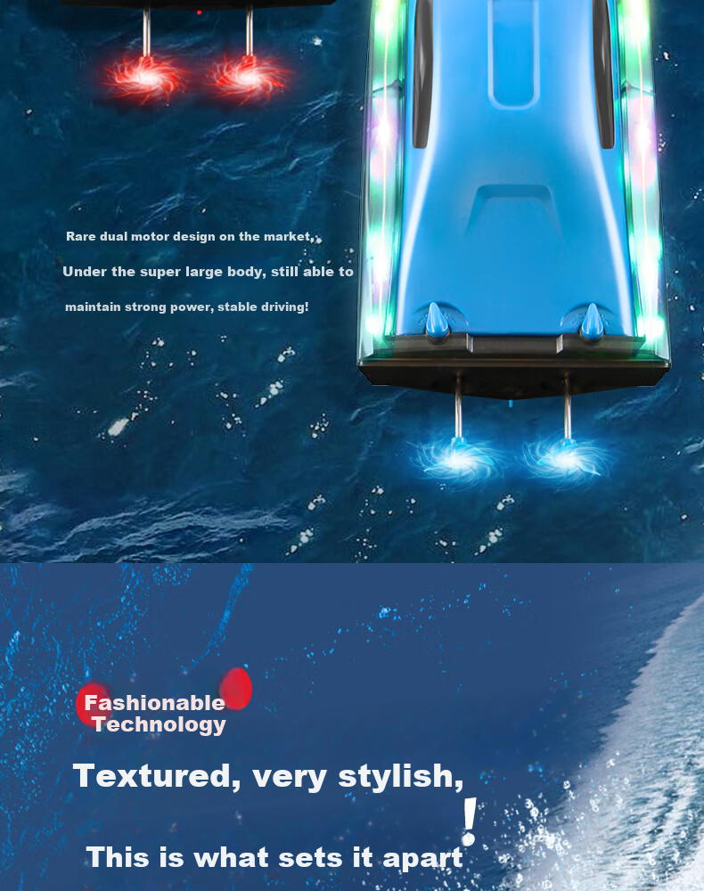 4DRC Remote Control Boat, High-Speed Speedboat, Electric Warship, Water Beach Outdoor Toy, Children's Cruise Ship, Birthday Gift for Young Boys 6
