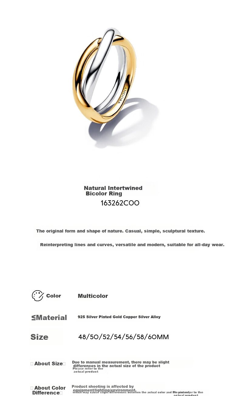 Pandora Essence Twin Ring Design with Interlocking Circles, Birthday Gift for Girlfriend 2