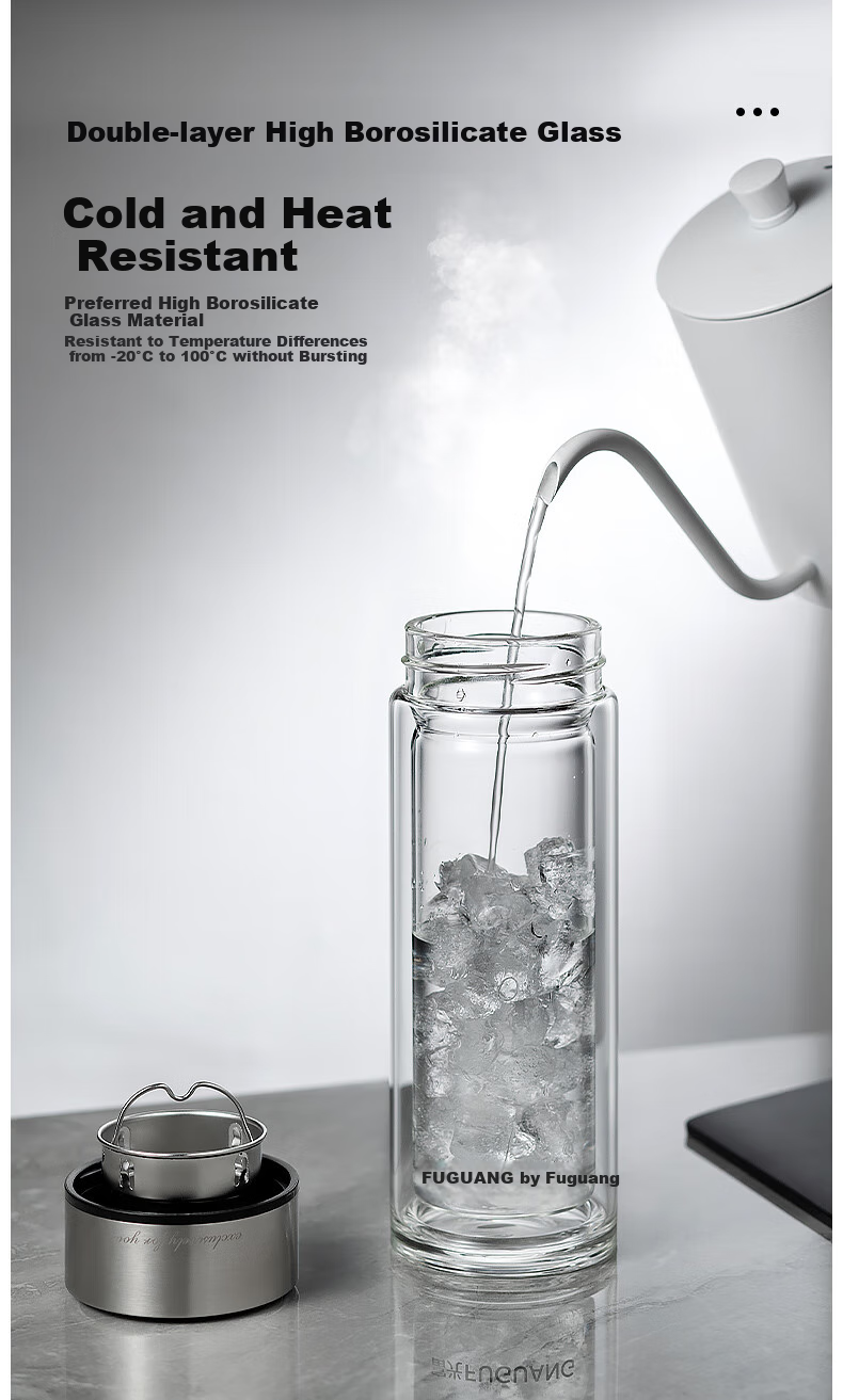 Fuguang Glass Cup, Water And Tea Separation, Large Capacity, Heat-Resistant Water Cup, Aesthetically Pleasing Tea Infuser Cup, Gift for Men And Wome 6