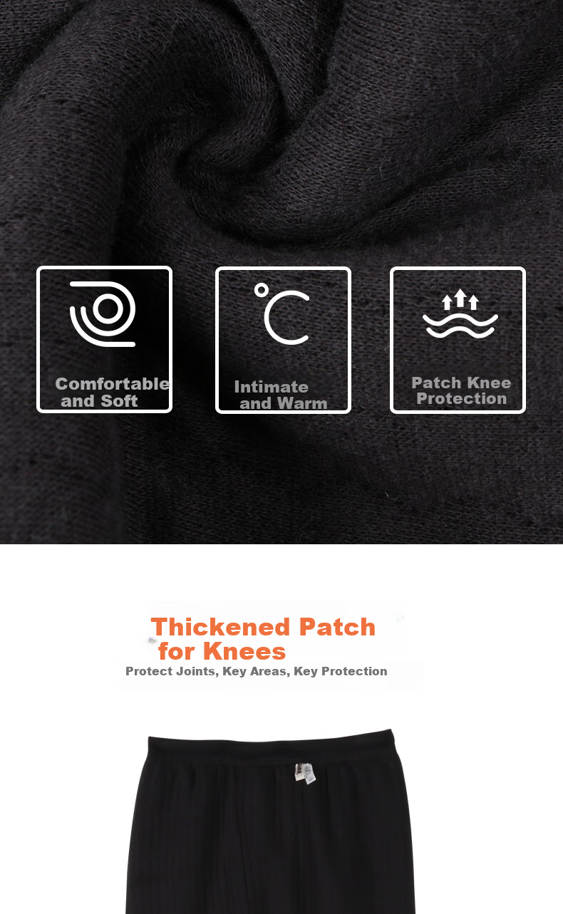 Yiershuang [Triple-Layer Thickened 100% Pure Cotton] Thermal Pants Knee Protection Patch Pants for Men And Women, Middle-Aged And Elderly Autumn Pants Cotton-Lined Pants for Fall And Winter 4